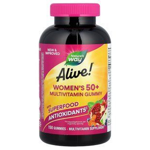 Nature's Way Alive! Women's 50+ Multivitamin Gummy 150 жувальних цукерок Ягідний мікс Вітаміни для віку 50+