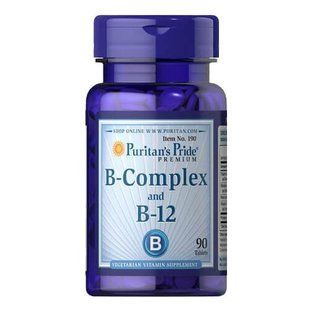 Puritan's Pride Vitamin B-Complex and Vitamin B-12 90 таблеток Комплекс вітамінів групи В