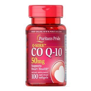 Puritan's&nbsp;Pride Q-SORB Co Q-10 50 mg 100 капсул Коэнзим Q-10