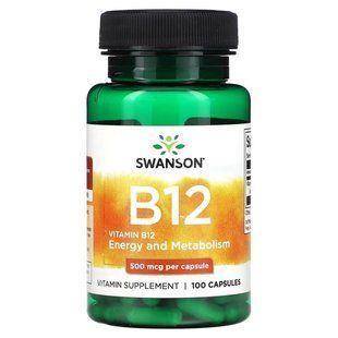 Swanson Vitamin B12 500 mcg 100 caps Кобаламин (B-12)