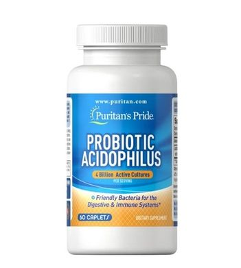 Puritan's Pride  Probiotic Acidophilus 4 billion 60 табл. Пробиотики и пребиотики