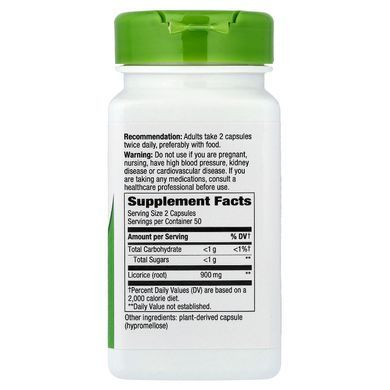 Nature's Way Licorice Root 900 mg 100 капсул Солодка корінь (Licorice)