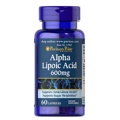 Puritan's Pride Alpha Lipoic Acid 600 мг 60 капсул Альфа-липоевая кислота