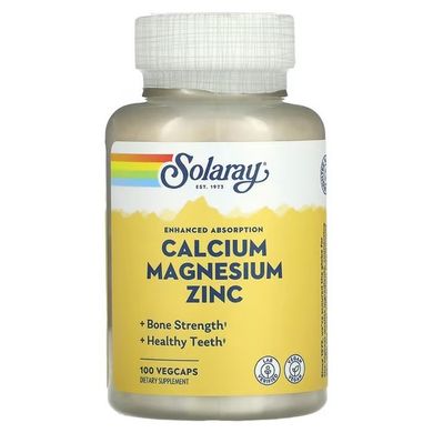 Solaray Calcium Magnesium Zinc 100 растительных капсул Кальций