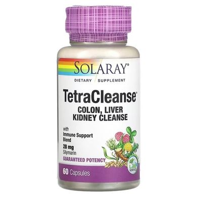 Solaray Tetra Cleanse 60 капсул Очищення та підтримка