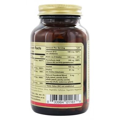 Solgar B-Complex 100 100 таблеток Комплекс вітамінів групи В
