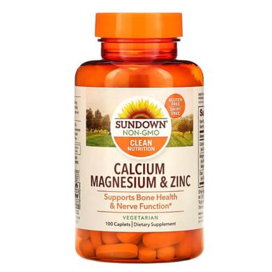 Sundown Naturals Calcium, Magnesium & Zinc 100 таб Кальцій