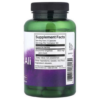 Swanson Tongkat Ali 400 mg 120 Vegan Capsules Другие экстракты