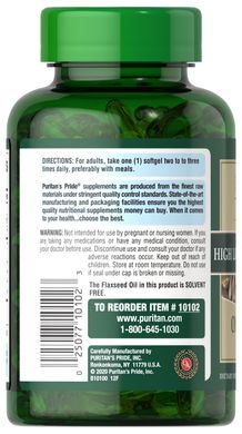Puritan's Pride Natural Flax Oil 1000 mg 120 рідких капсул Омега 3-6-9