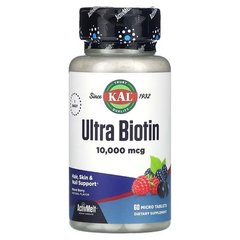 KAL Ultra Biotin 10,000 mcg 60 смоктальні таблетки Біотин (B-7)