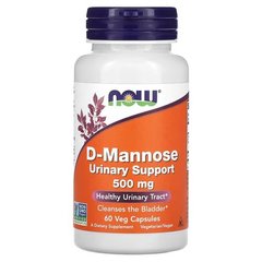 NOW D-Mannose 500 mg 60 растительных капсул Здоровье мочевыводящих путей