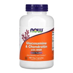 NOW Glucosamine & Chondroitin with MSM 180 капсул Глюкозамін і хондроїтін