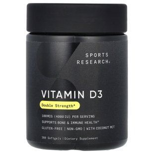 Sports Research Vitamin D3 100 mcg (4,000 IU) 360 рідких капсул Вітамін D