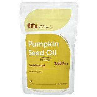 Micro Ingredients Pumpkin Seed Oil With Saw Palmetto 150 рідких капсул Гарбузова олія