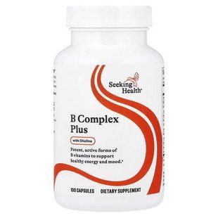 Seeking Health B Complex Plus With Choline 100 капсул Комплекс вітамінів групи В