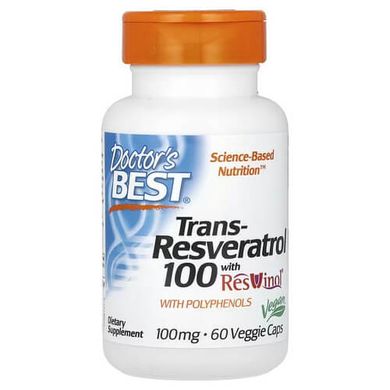 Doctor's Best Trans-Resveratrol 100 with ResVinol 60 капсул Ресвератрол