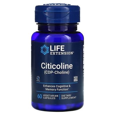 Life Extension Citicoline (CDP-Choline) 60 растительных капсул Холин (В-4)