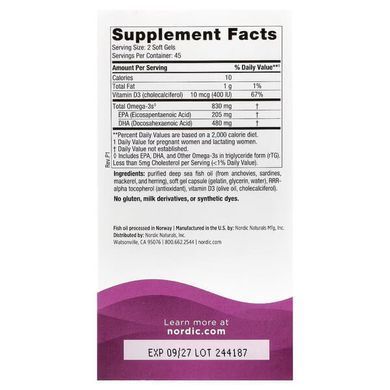 Nordic Naturals Prenatal DHA 90 рідких капсул Омега-3