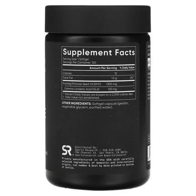 Sports Research Evening Primrose 1300 mg 120 рідких капсул Примула вечірня