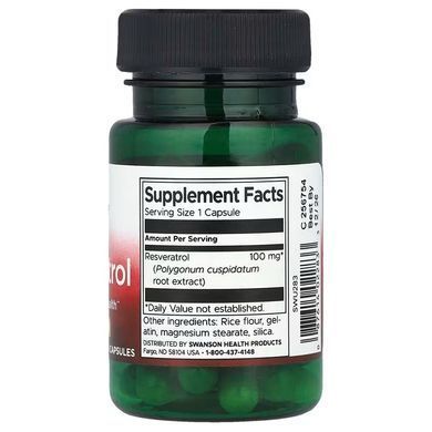 Swanson Resveratrol 100 mg 30 капс. Ресвератрол