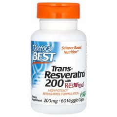 Doctor's Best Trans-Resveratrol 200 with Resvinol 60 капсул Ресвератрол