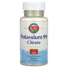 KAL Potassium 99 Citrate 99 mg 100 таблеток Калій
