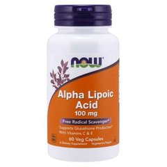 NOW Alpha Lipoic Acid 100 mg 60 капсул Альфа-ліпоєва кислота
