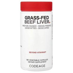 Codeage Grass-Fed Beef Liver 180 рослинних капсул Підтримка печінки та жовчного
