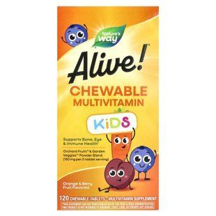Nature's Way Alive Kid's Chewable Multivitamin 120 жувальних таблеток Мультивітаміни для дітей