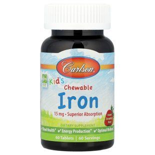 Carlson Kid's Chewable Iron 15 mg 60 tablets Железо