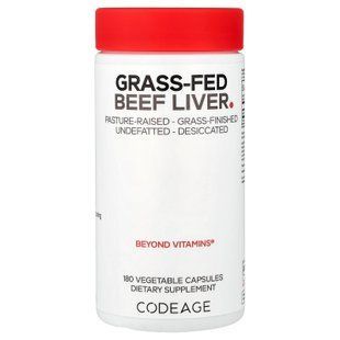 Codeage Grass-Fed Beef Liver 180 растительных капсул Поддержка печени и желчного