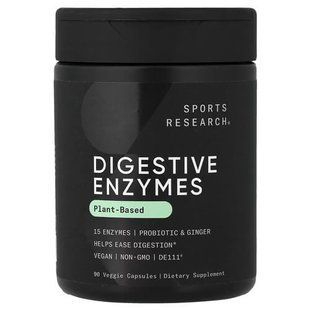Sports Research Digestive Enzymes + Probiotic 90 рослинних капсул Ензими