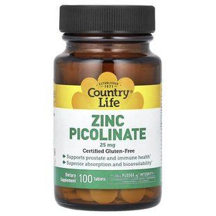 Country Life Zinc Picolinate 100 таблеток Цинк