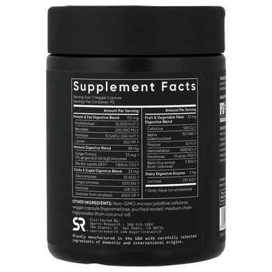Sports Research Digestive Enzymes + Probiotic 90 растительных капсул Энзимы