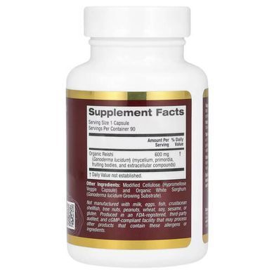 California Gold Nutrition Reishi Full-Spectrum 90 капс. Грибы