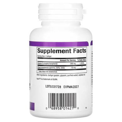Natural Factors Mixed Vitamin E 268 mg (400 IU) 90 рідких капсул Вітамін Е