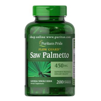 Puritan's Pride Saw Palmetto 450 mg 200 капсул Со Пальметто