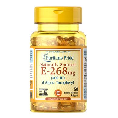 Puritan's Pride Vitamin E-400 iu Naturally Sourced 50 жидких капсул Витамин Е