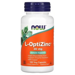 NOW L-OptiZinc 30 mg 100 капсул Цинк