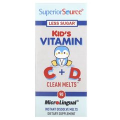 Superior Source Kid's Vitamin C+D 90 быстрорастворимых таблеток Витамин D