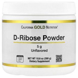 California Gold Nutrition D-Ribose Powder 300 g  D-рибоза