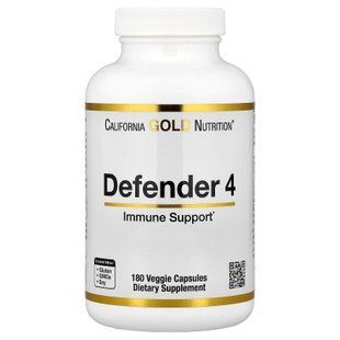 California Gold Nutrition Defender 4 180 рослинних капсул Вітамін С