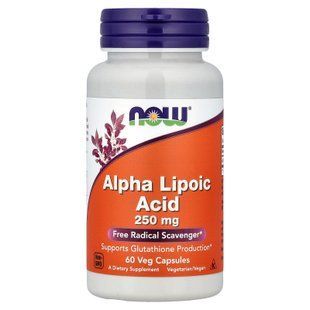 NOW Alpha Lipoic Acid 250 mg 60 caps Альфа-липоевая кислота