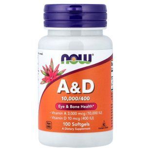NOW Vitamin A & D 100 softgels Витамин А