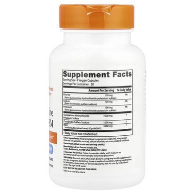 Doctor's Best Glucosamine Chondroitin MSM with OptiMSM 120 капсул (10.2026) Глюкозамін і хондроїтін