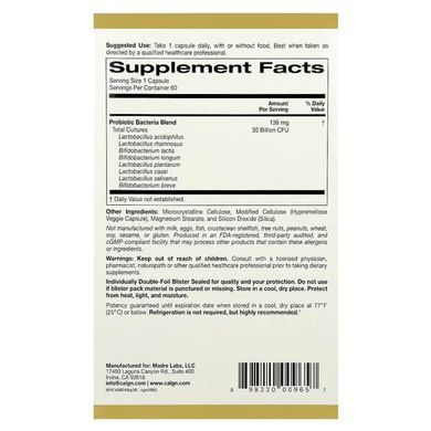 California Gold Nutrition LactoBif Probiotics 30 Billion CFU 60 капсул Пробіотики та пребіотики