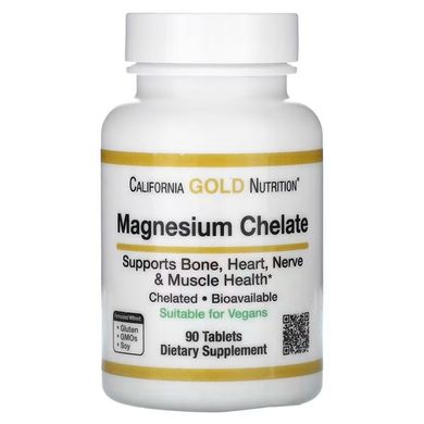 California Gold Nutrition Magnesium Chelate 210 mg 90 табл. Магний