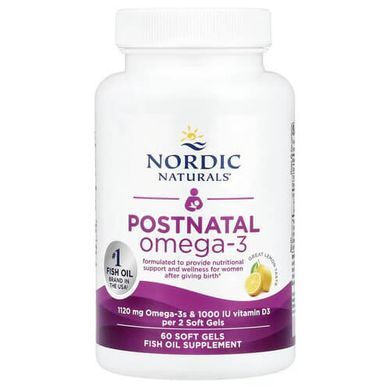 Nordic Naturals Postnatal Omega-3 (1120 mg/1000 IU) 60 Soft Gels Омега-3