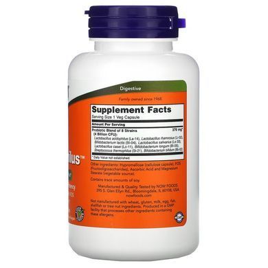 NOW Gr8-Dophilus 120 caps (02.2027) Пробиотики и пребиотики
