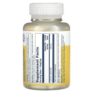 Solaray L-Lysine 500 mg 120 растительных капсул Лизин